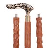 Solid Wood Handicrafts Vintage Unique Walking Stick Wooden Cane Brass