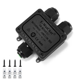 AOZBZ IP68 3-Way Waterproof Junction Box, Junction Box, Waterproof Electrical Junction Box for 5-15 mm Diameter Cables, Polycarbonate, Black (Pack of 1)