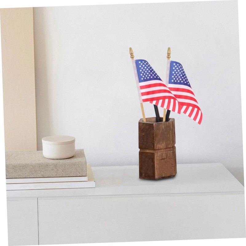 Kisangel 40pcs Small Usa Stick Flags Mini American Flags for