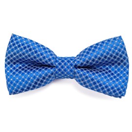 DonDon Elegant Children's Bow Tie with Adjustable Length, 9 x 4.5 cm, Shiny with Silver Dots -