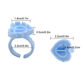 200 pieces of disposable plastic adhesive rings Eyelash adhesive rings Adhesive rings for extending false eyelashes Fashion glue cups (blue)