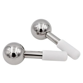 Beauty Remedy Ice Gloves Facials Stainless Steel Facial Cryo Stick for Puffy Eyes Wrinkles Collagen Production and Dark Circles Cooling Roller for Face Neck and Eyes Set of 2, White