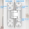 5.5" Hidden Door Hinges, Invisible Concealed Hinges, 180 Degree Swing