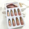 French Tip Press on Nails Long Coffin Fake Nails with