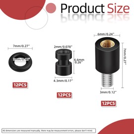 Hilitchi 36Pcs M3 Anti-Vibration Standoff Fixed Screws Flight Controller Shock Mount Screw Rubber Studs Shock Absorber Rubber Isolator Mounts Rubber Damper Balls Rubber Washer Rings