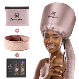 Bonnet Hood Hair Dryer Attachment - Soft, Adjustable Extra Large Bonnet Hair Dryer for Speeds Up Drying Time at Home, Easy to Use for Styling, Curling and Deep Conditioning (Pink)