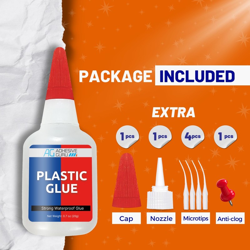 Adhesive Guru Plastic Glue (0.7 oz) Ultra Strong Super Glue