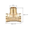 sourcing map Brass Tee Pipe Fitting G1/2 Female x G1/2