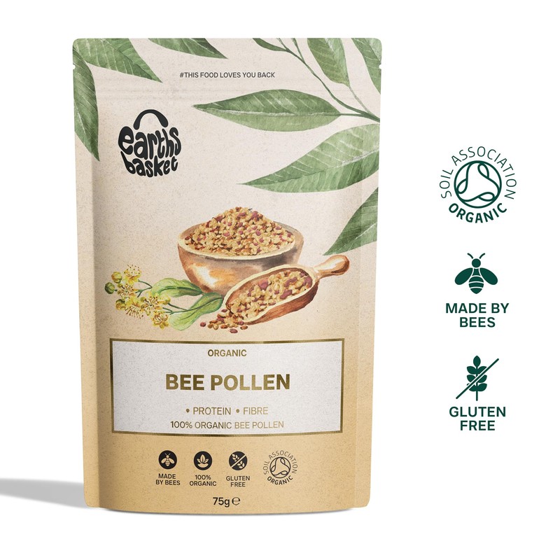 Earths Basket Organic Bee Pollen granules, Raw & ethically harvested,
