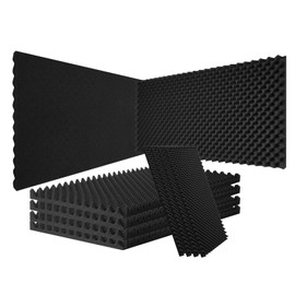 VEVOR Acoustic Foam, 4 Pack 48 x 24 x 2 Inches, Egg Designed Soundproof Wall, Sound Dampening Absorbing Panels for Studio Wall and Ceiling, Black
