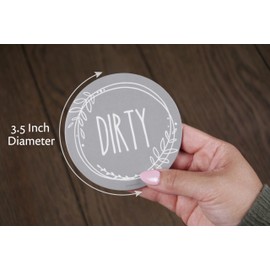 Dishwasher Magnet Clean Dirty Sign, Double-Sided Clean/Dirty for Stainless Steel Dish Washers, White & Gray Magnetic Home and Kitchen Gadgets or Accessories