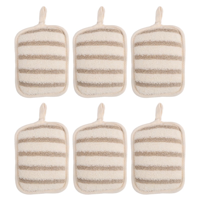 6pcs Exfoliating Sponge Pad Deep Cleaning Double Side Shower Scrubber