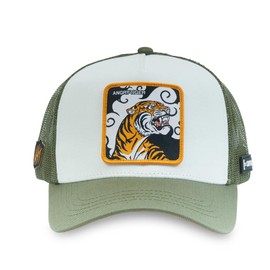 Capslab Trucker Cap with Mystical Animal Motif - Baseball Kappi - Adjustable - Stylish Mesh Hat - Unisex - Various Designs, Angry Tiger Design#36302, Unit size