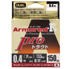 DUEL H4115 PE Line No. 0.4 Armored F+ Pro Trout 150M 0.4 Orange Trout Tube Fishing