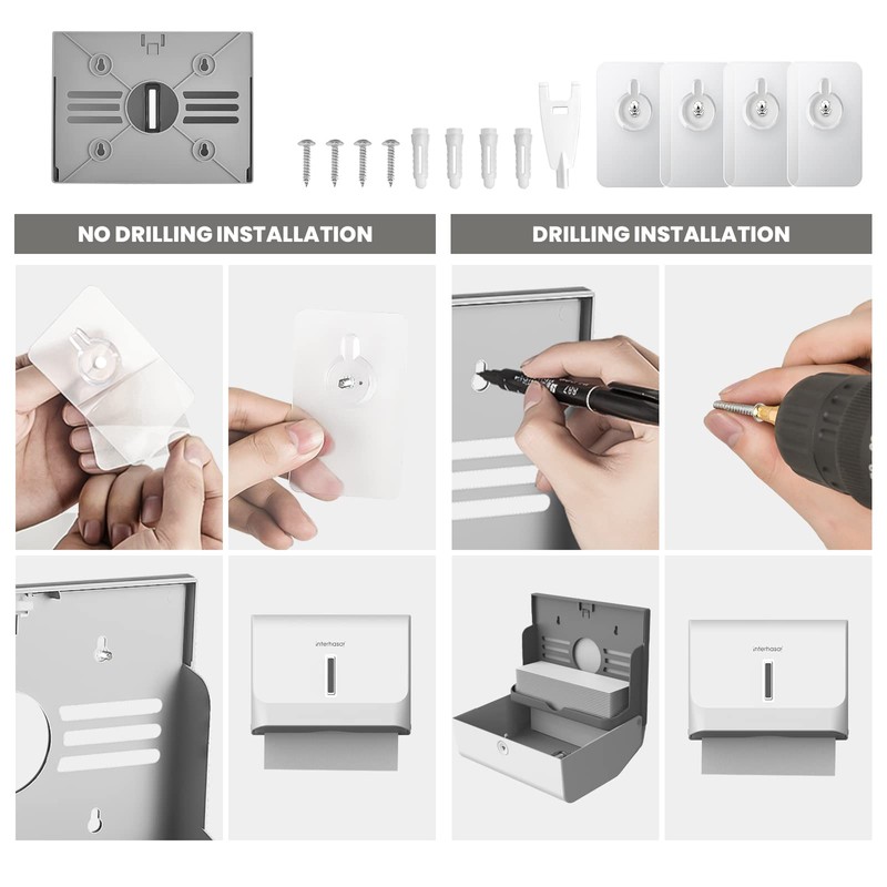 interhasa! Commercial Paper Towel Dispenser Wall Mounted C-fold Hand Towel