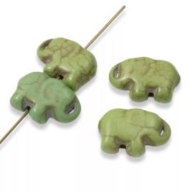Hackberry Creek 20 Whimsical Green Elephant Beads for DIY Jewelry, Crafts, and Boho Projects