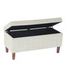 HomePop Malmo Decorative Storage Bench -Cream Chevron Woven
