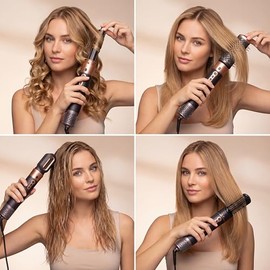 Princess Airstyler Plus 6-in-1 Styling Tool with DC Motor, 3 Heat Settings, 2 Speeds, LED Display, 6 Attachments, Glove & Storage Bag, 1000 W, 529215