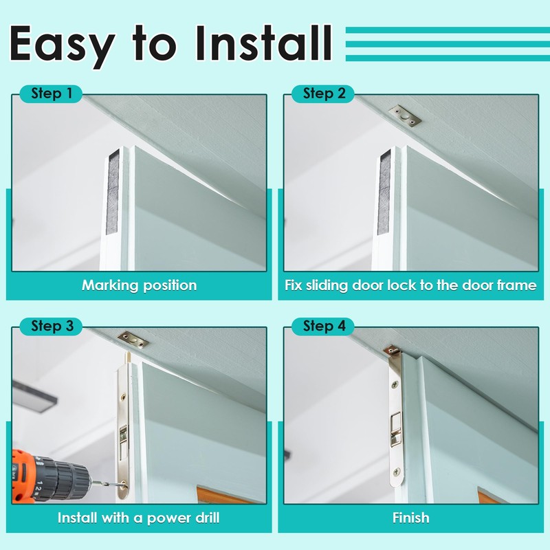 Ceoighe 2 Pack 7 Inch Flush Bolt for Double Door,