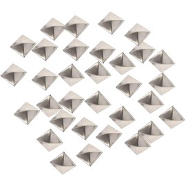 CENPEK Pyramid Shaped Nail Head Studs Square Metal Leather Rivets for Leathercraft, DIY Crafts, Clothing, Bags, Purses Embellishment (10mm, Silver, 200pcs)