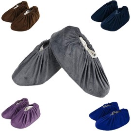 LAKE OF FIRE 5 Pairs Reusable Shoe Covers Non-slip, Washable Thickened Boot Covers for Floor Carpet Protection (5 Colors)