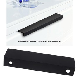 Create idea 10PCS 120mm Back Mount Finger Edge Pull Hidden Aluminum Pull Handles with Screws for Home Kitchen Door Drawer Cabinet 96mm Hole Spacing Black