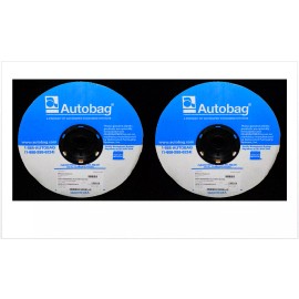 Autobag (2) Autobag Rolls of 3250 Auto Bags Poly Bags Clear/Pink 2.5 x 3.75