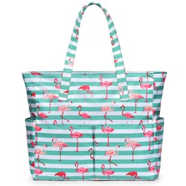 oscaurt Beach Bags for Women, Beach Tote Bag Waterproof Sandproof Swim Pool Bag Large Capacity Carry Beach Bag with Wet Pocket