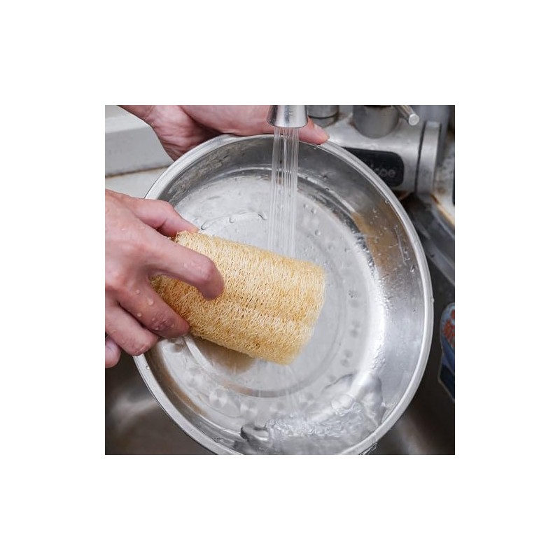 Esponja de Lufa Natural, 4 unidades Estropajo para Cuerpo, Esponja