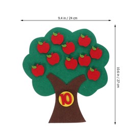 NUOBESTY Addition Subtraction Math Games Teaching Numbers Felt Tree Board Classroom Math Games Kindergarten Numbers Counting Apple Tree Matching