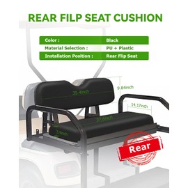 SCITOO Rear Replacement Cushions for Golf Cart Rear Seat, Golf Cart Cushion Back Seat for EZGO TXT RXV ST for ST Sport for Valor Models for Club Car, Black, Rear, 2 Piece Set