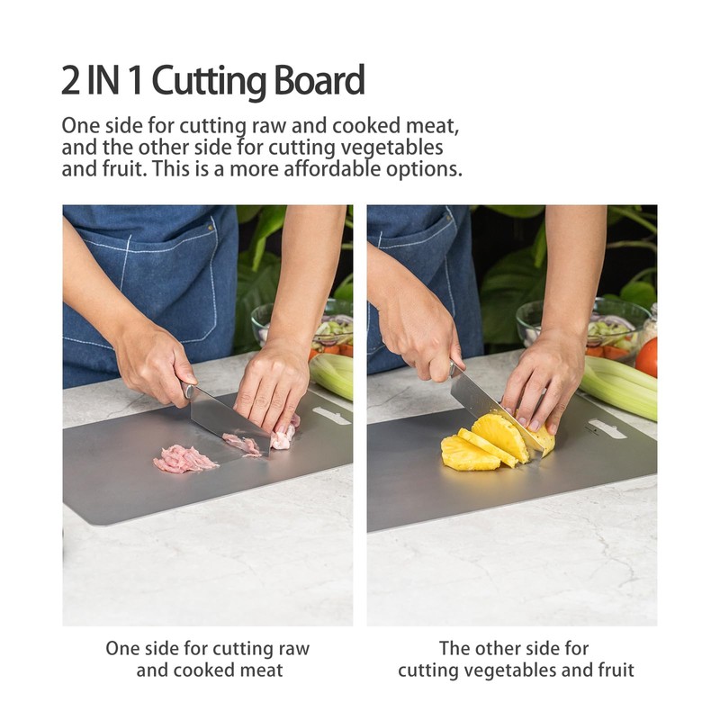 iBasingo Ti5001P Lightweight Titanium Chopping Board for Kitchen Outdoor Camping