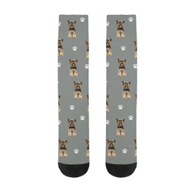 Funny Dog Crew Socks,Cute Yorkie Athletic Running Socks for Men Women (Athletic, Yokie)