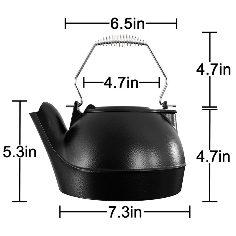 Fire Beauty Humidifying Iron Kettle，Stove Humidifier，Wood Stove Kettle，Cast Iron，Chrome handle