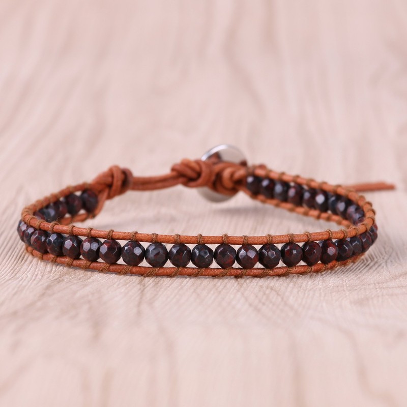KELITCH Evil Eye Bracelets Crystal Beads Wrap Bracelets Stackable Leather