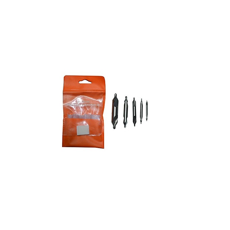 5 Piece Industrial Tools HSS M2 Center Drill & Countersink