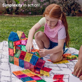 Imagimags Magnetic Building Tiles, 38 Piece Square Set for Boys Girls Kids, Educational Creative Learning Activity Building Block Toddler Toys, STEM, Children Ages 3 Years +