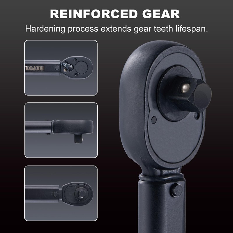 KOOPOOL 1/2-Inch Drive Click Torque Wrench,25-250 ft.-lb./33.9~338.9 Nm