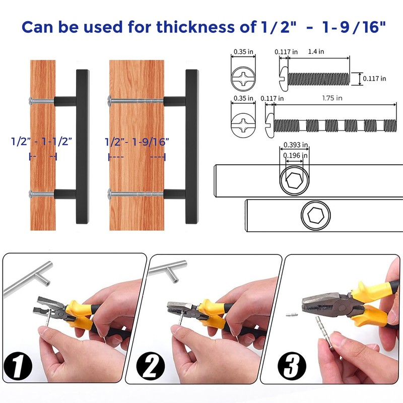 Ravinte 10 Pack 3-1/2 Inch Cabinet Pulls Black Sqaure Kitchen