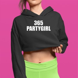 The Pxv Cropped Fleece Hoodie 365 Party Girl Brat Girl Summer Ladies Medium Black