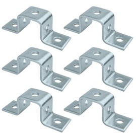 heneng 6 Pcs 5 Hole U Shaped Fitting for 1-5/8" Strut Channel, Cross Connector Bracket U Support, 3/16" Thick