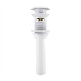 Daytesy Drain Stopper-Kitchen Bathroom Basin Sink White Coating Brass Pop Up Drain Stopper with Overflow Hole