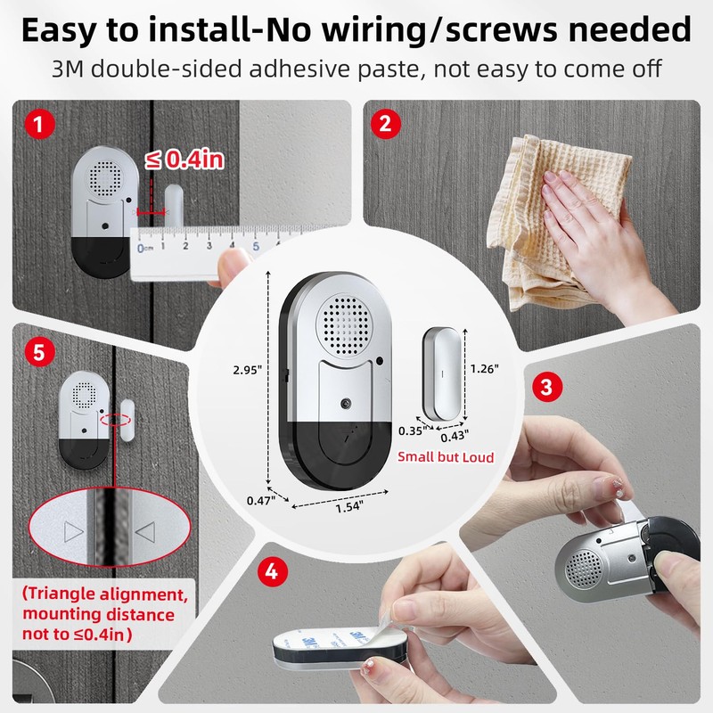 Sanjie Door Alarms When Opened,Door Window Alarm Sensors for Kids