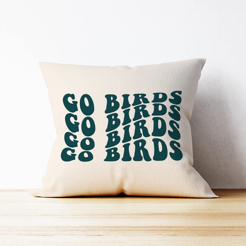 Mancheng-zi Trendy Groovy Go Birds Football Pillow Covers,Football Throw Pillow