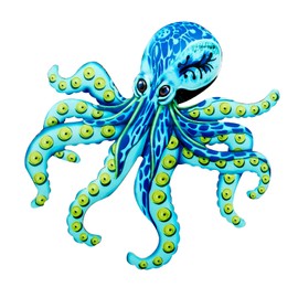 ikasus Pulpo Metal Decoración de pared para pulpo náutico, escultura de pared, decoración de playa, océano, para colgar en la pared, para el hogar, jardín, oficina, interior, exterior, 7.5 x 7