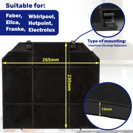 Active Carbon Filter for Cooker Hood 265 x 235 x 15 mm with the original code 00351210 351210 DHZ5166 DHZ5160 Z5114X0 LZ51600 LZ51750 for Bosch for Siemens for Balay - Warranty 10 Years – MONTERAL