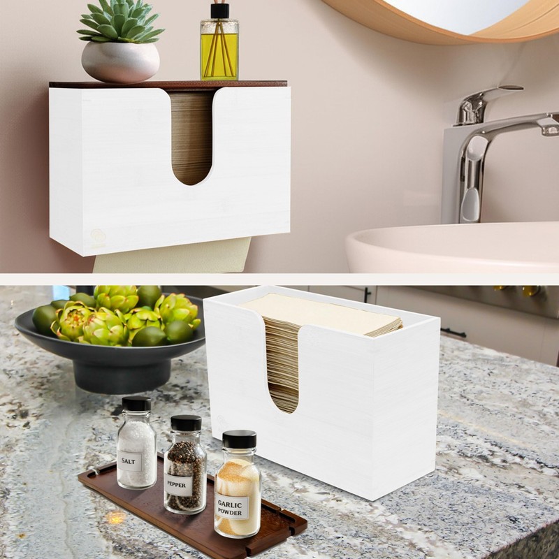eBun Bamboo Trifold Paper Towel Dispenser – Wall Mounted or