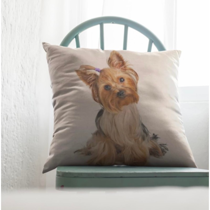 The Beach Stop Decorative Yorkshire Terrier Dog Scatter Cushion Cover