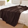 Vessia Flannel Fleece King Size Blanket(108x90inch), 300GSM Cozy Brown Stripe