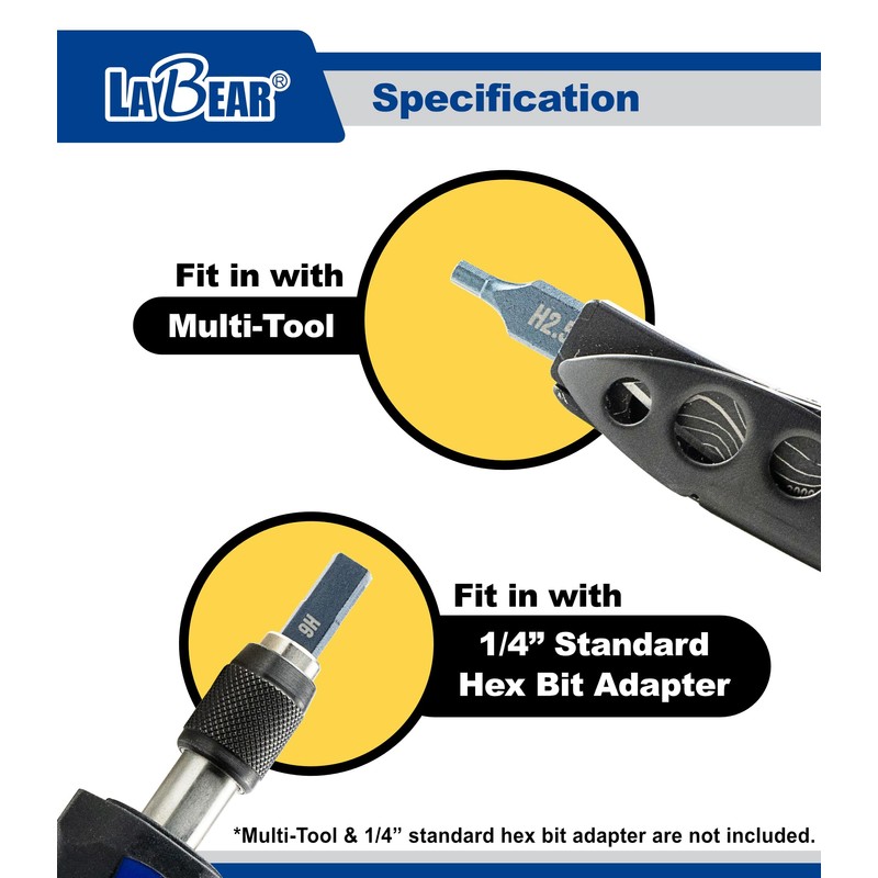 LABEAR - 3pcs Double-Ended Screwdriver Bit for Leatherman Multitool Accessories,